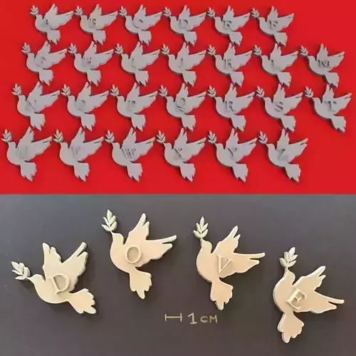 DOVE EASTER 3d letters STL file