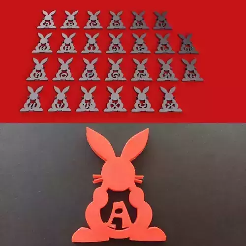 RABBIT EASTER 3d letters STL file
