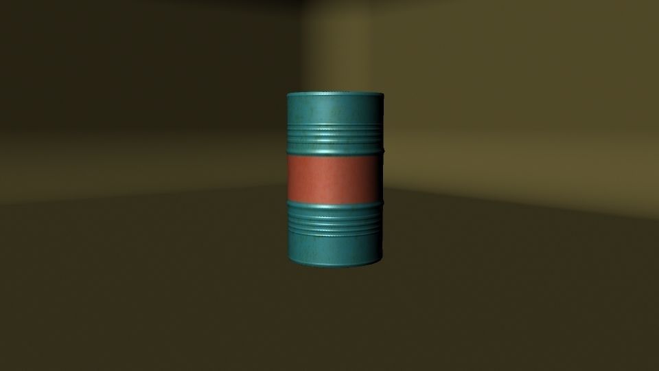 Metallic Barrels Low-poly 3D model_7