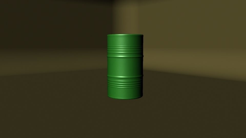 Metallic Barrels Low-poly 3D model_5