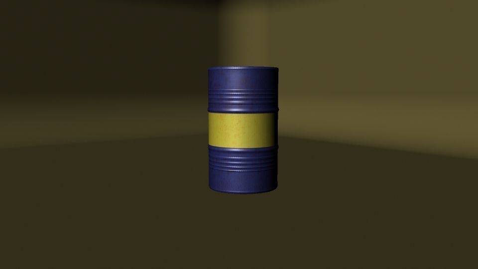 Metallic Barrels Low-poly 3D model_16