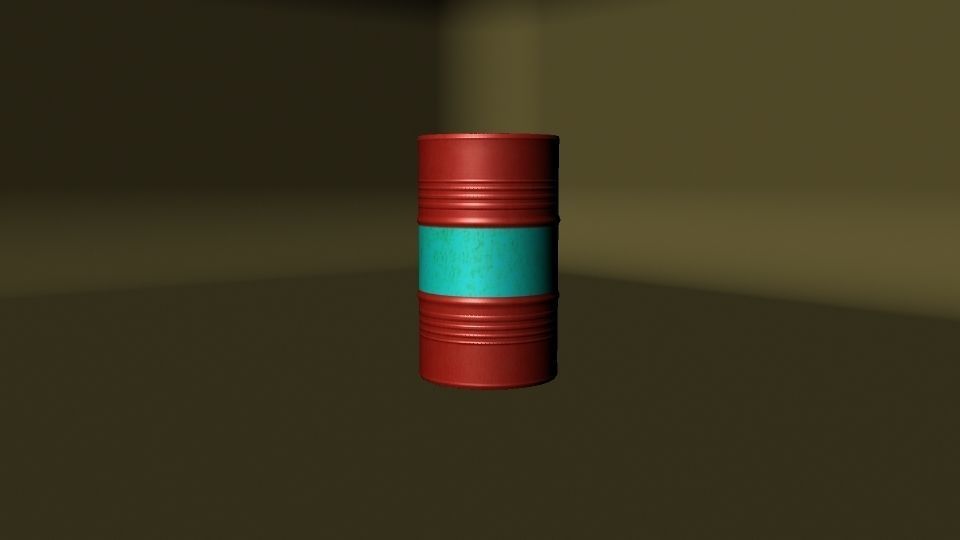 Metallic Barrels Low-poly 3D model_15