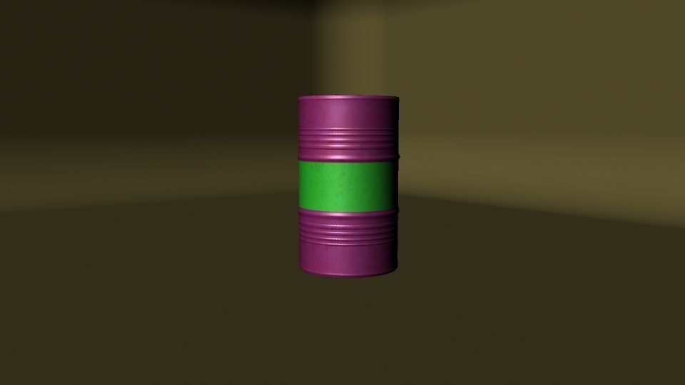 Metallic Barrels Low-poly 3D model_12