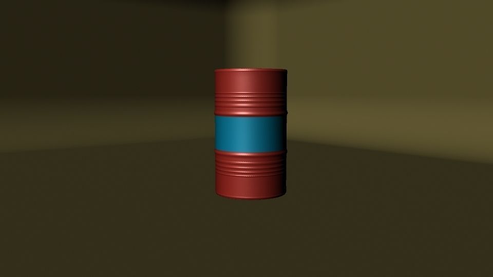 Metallic Barrels Low-poly 3D model_13