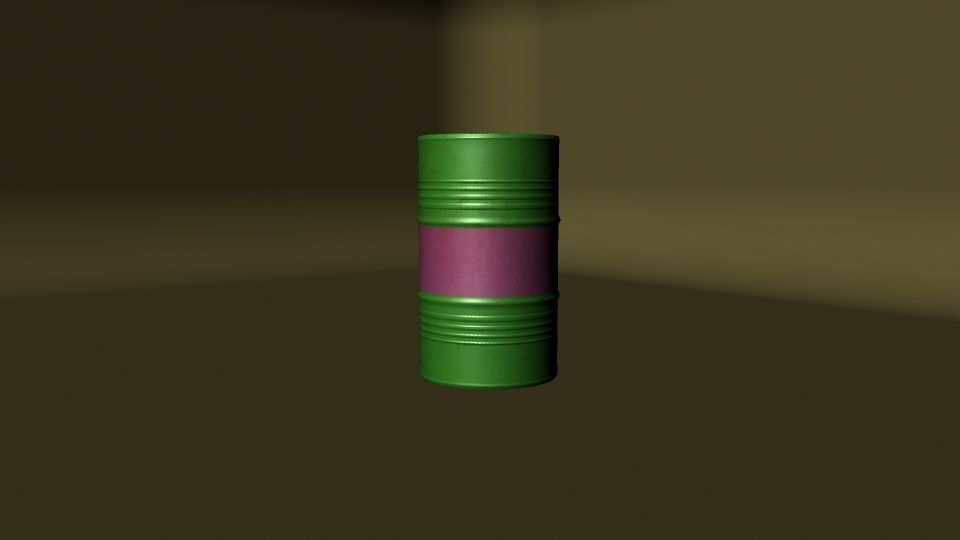 Metallic Barrels Low-poly 3D model_4