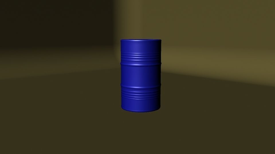 Metallic Barrels Low-poly 3D model_2