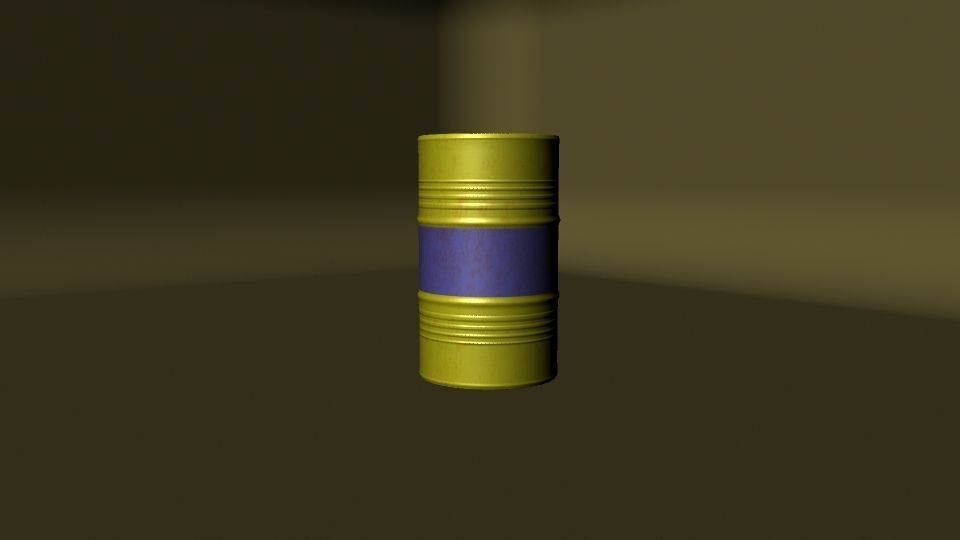 Metallic Barrels Low-poly 3D model_6