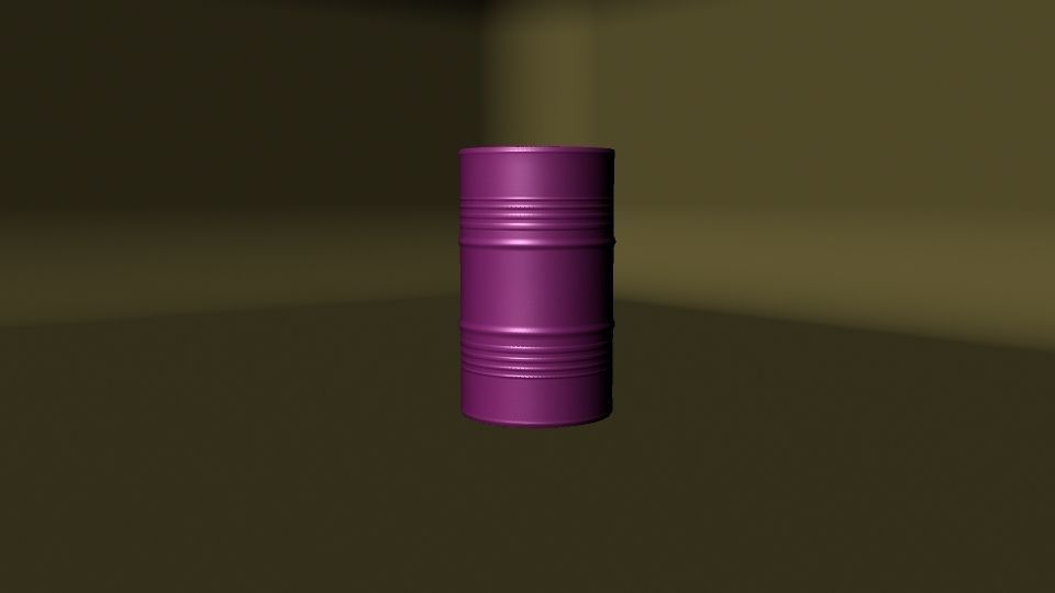 Metallic Barrels Low-poly 3D model_11
