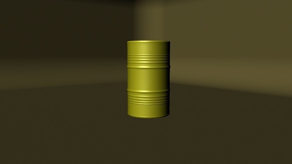 Metallic Barrels Low-poly 3D model_3