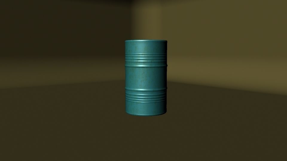 Metallic Barrels Low-poly 3D model_10