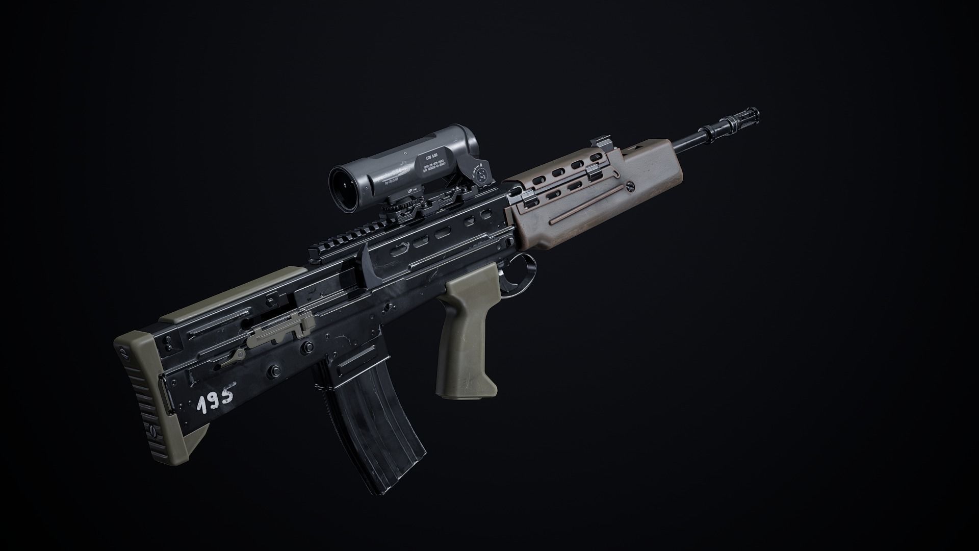 L85A2 - SA80 Variants Low-poly 3D model_7