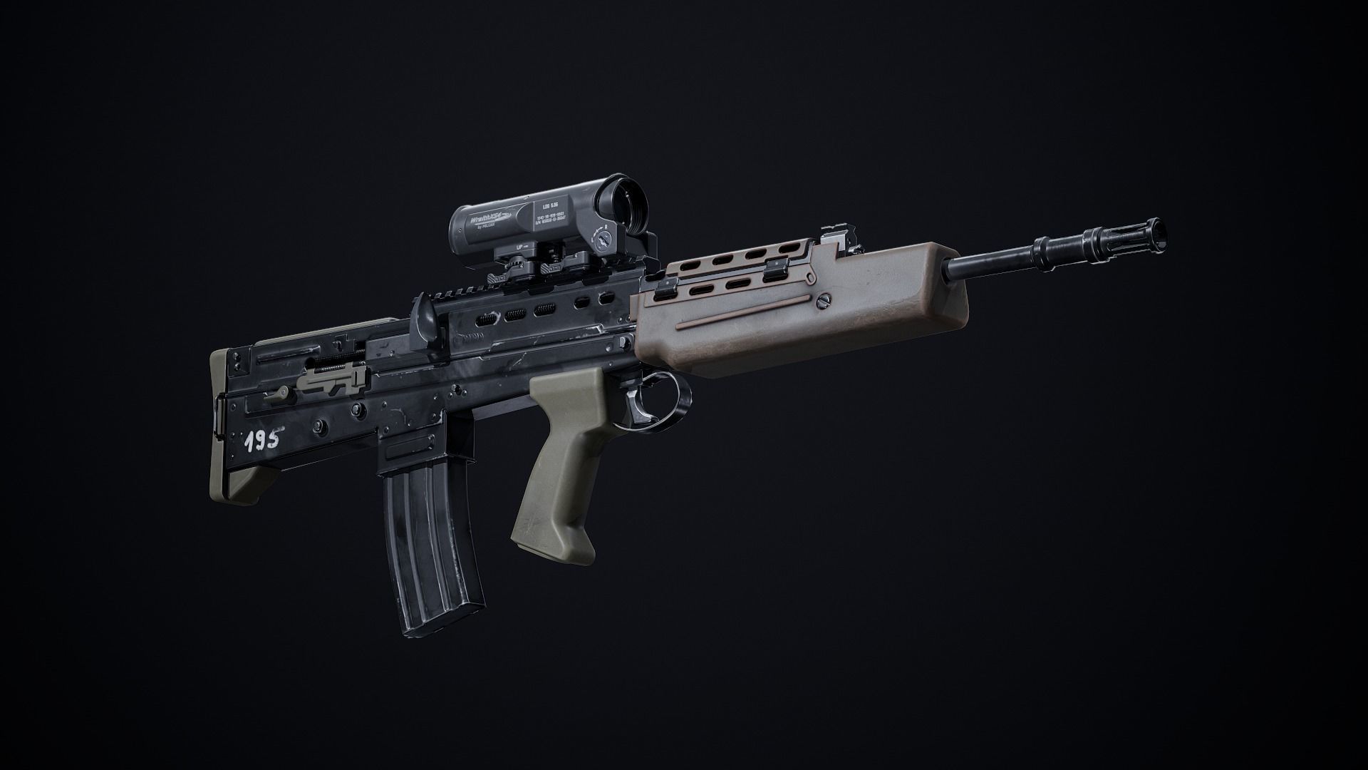L85A2 - SA80 Variants Low-poly 3D model_5