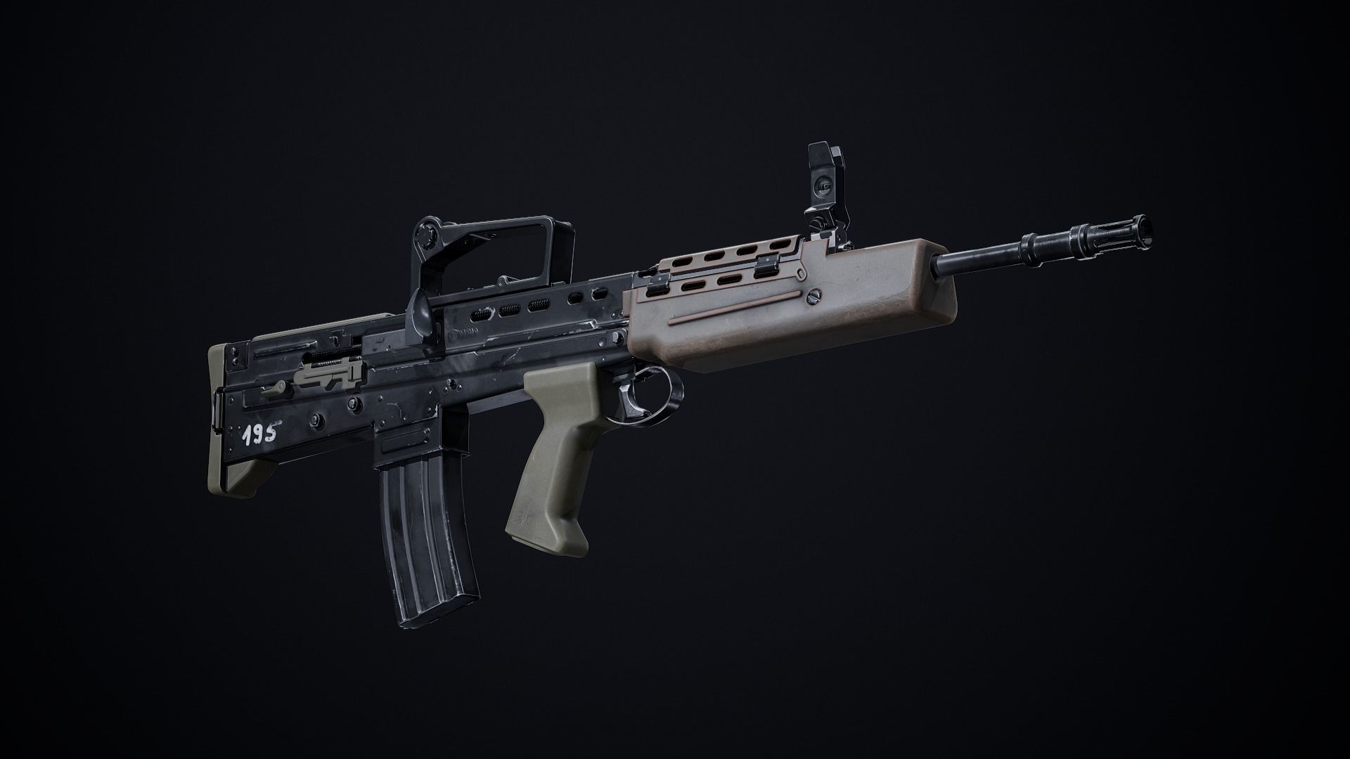L85A2 - SA80 Variants Low-poly 3D model_4