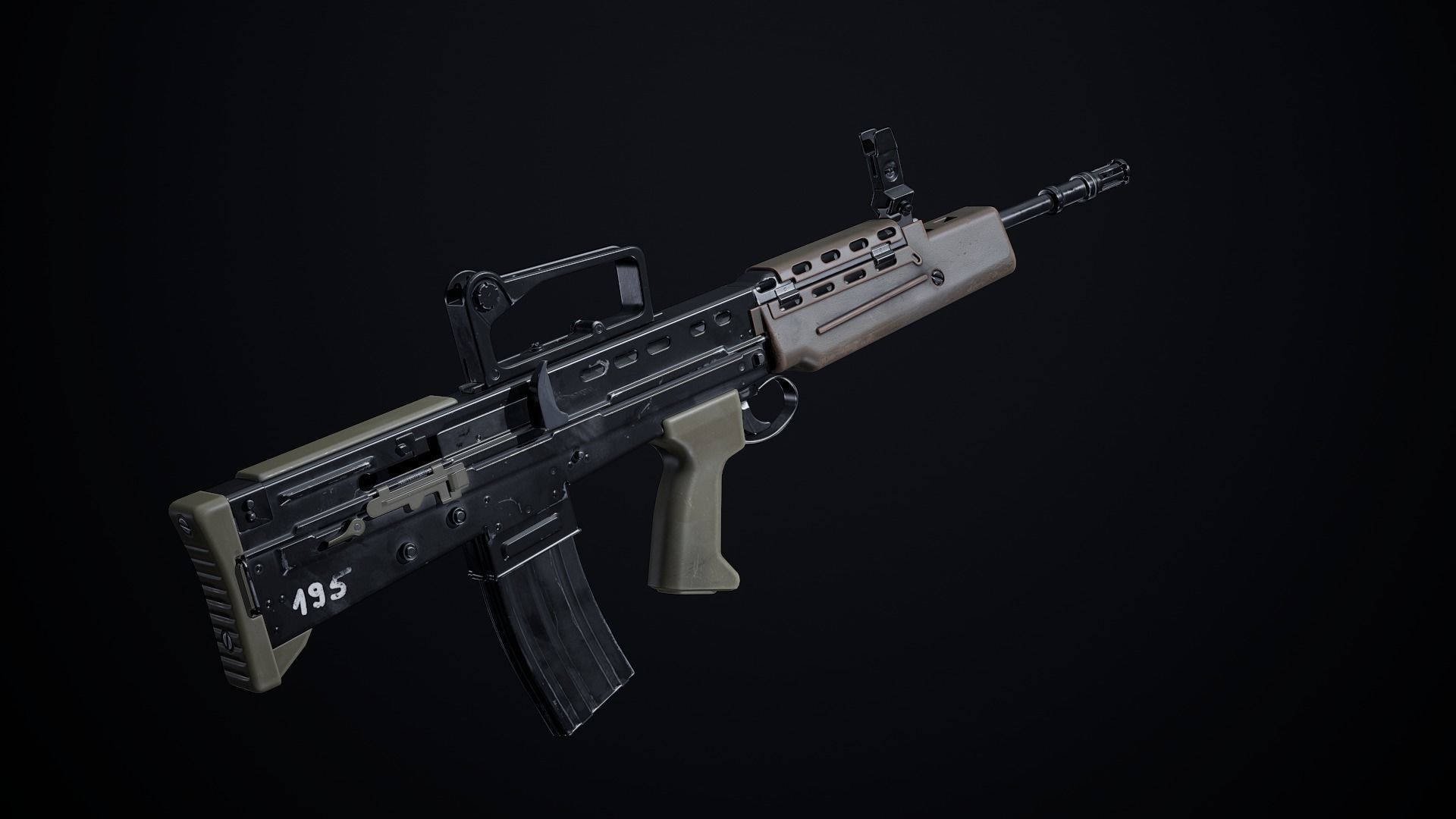 L85A2 - SA80 Variants Low-poly 3D model_8