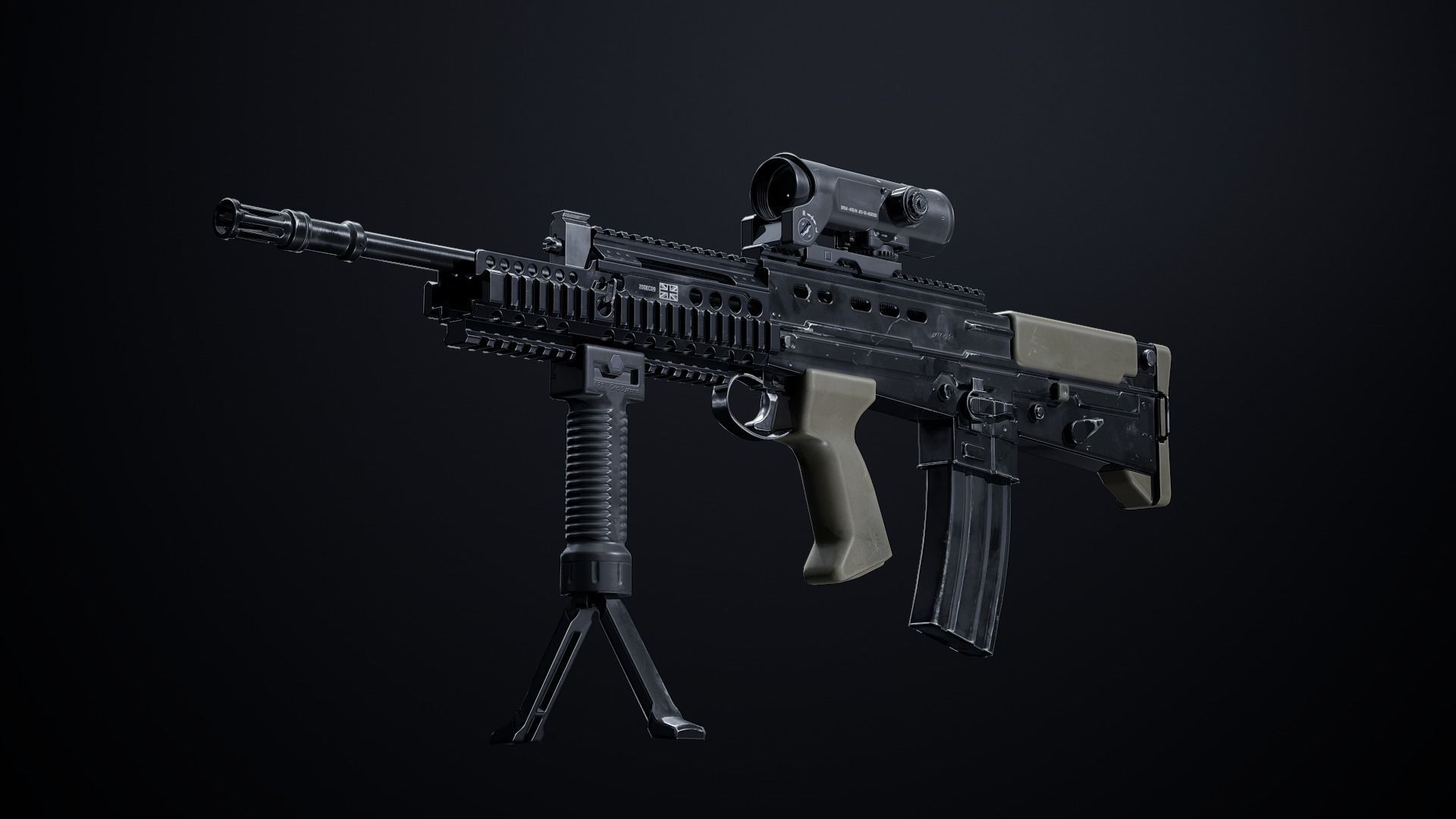 L85A2 - SA80 Variants Low-poly 3D model_2