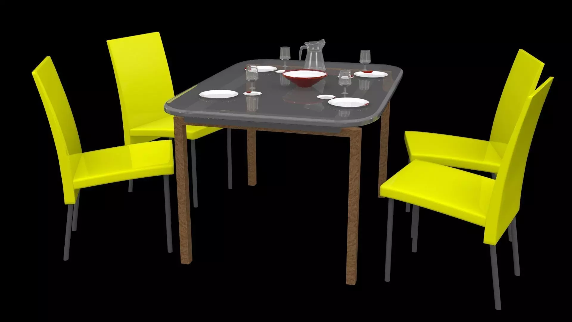 Dinner Tabil Low-poly 3D model