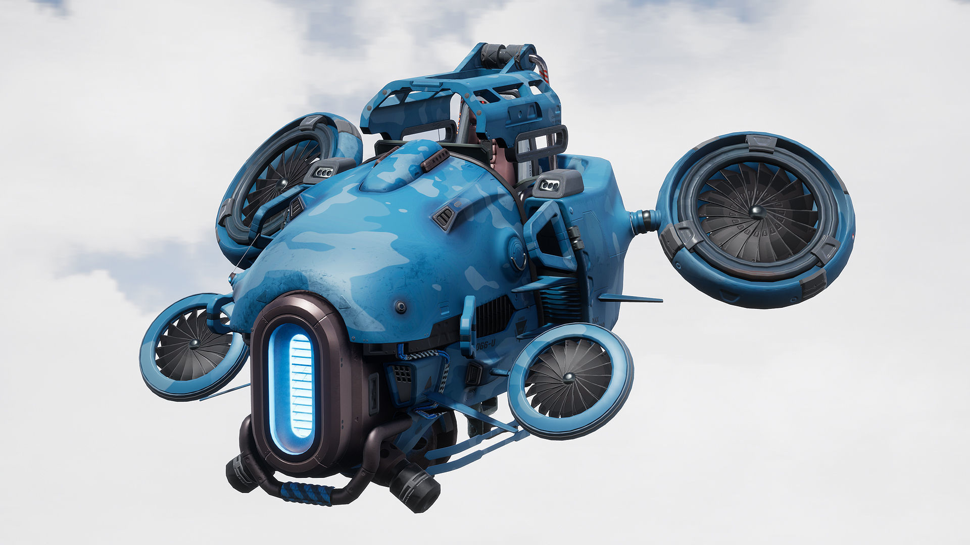 Sci Fi Aircraft Low-poly 3D model_6