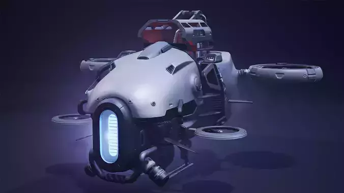 Sci Fi Aircraft Low-poly 3D model