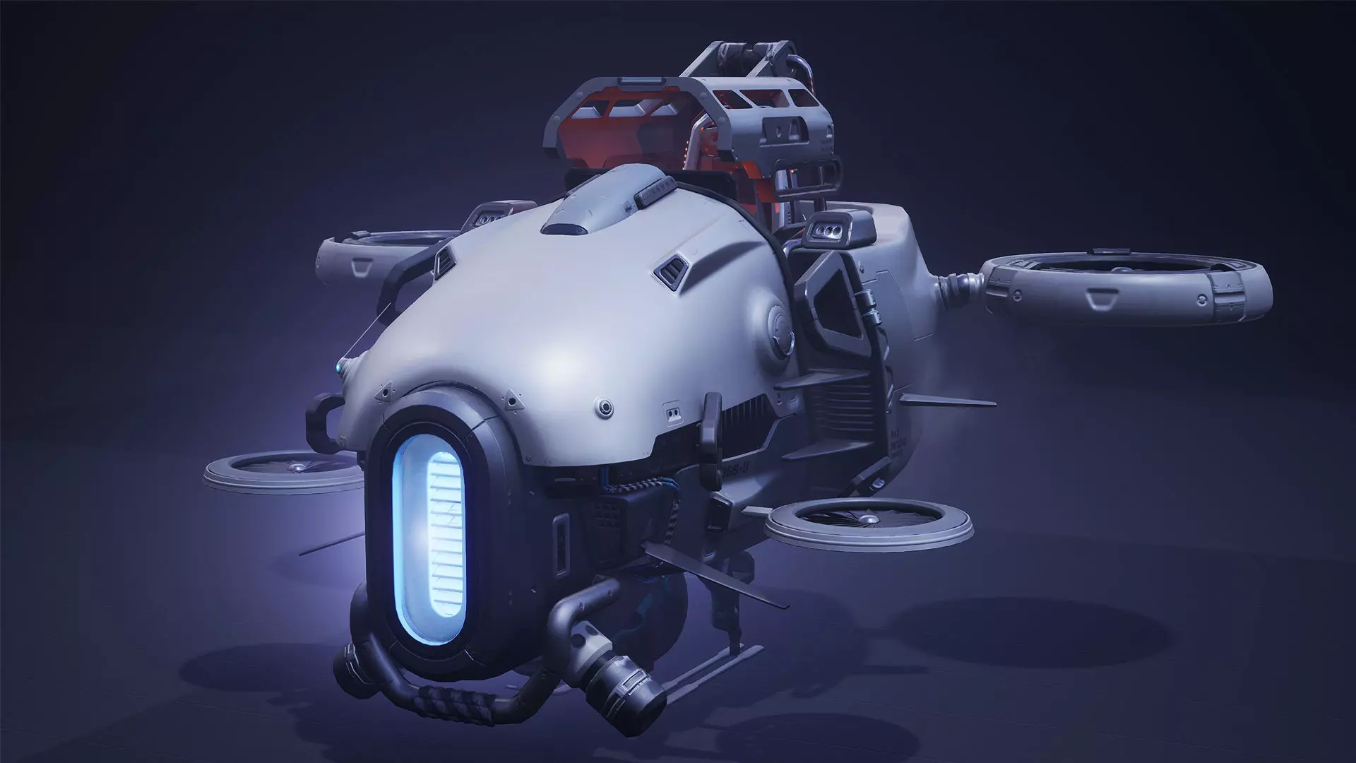 Sci Fi Aircraft Low-poly 3D model_0