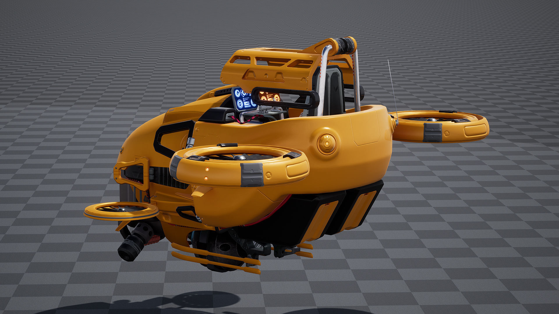 Sci Fi Aircraft Low-poly 3D model_7