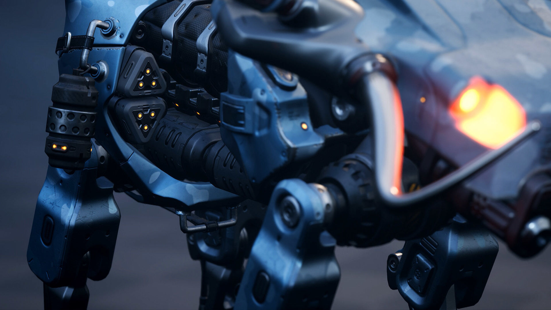 Sci fi Bull Mech Low-poly 3D model_8