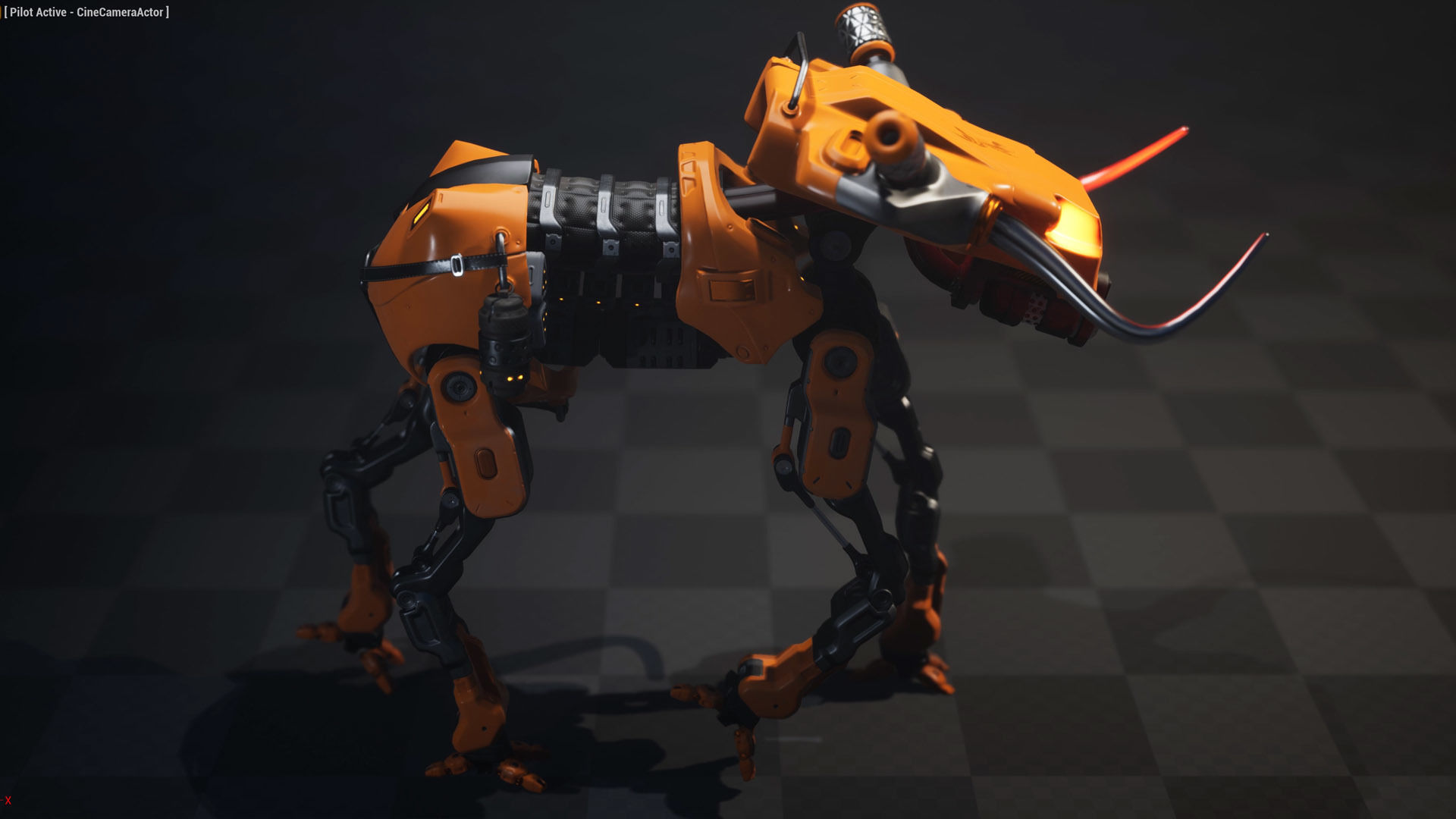 Sci fi Bull Mech Low-poly 3D model_9