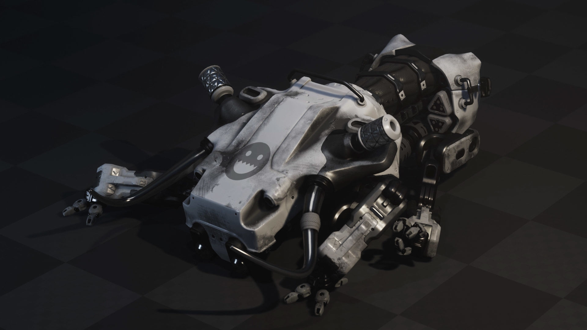 Sci fi Bull Mech Low-poly 3D model_7