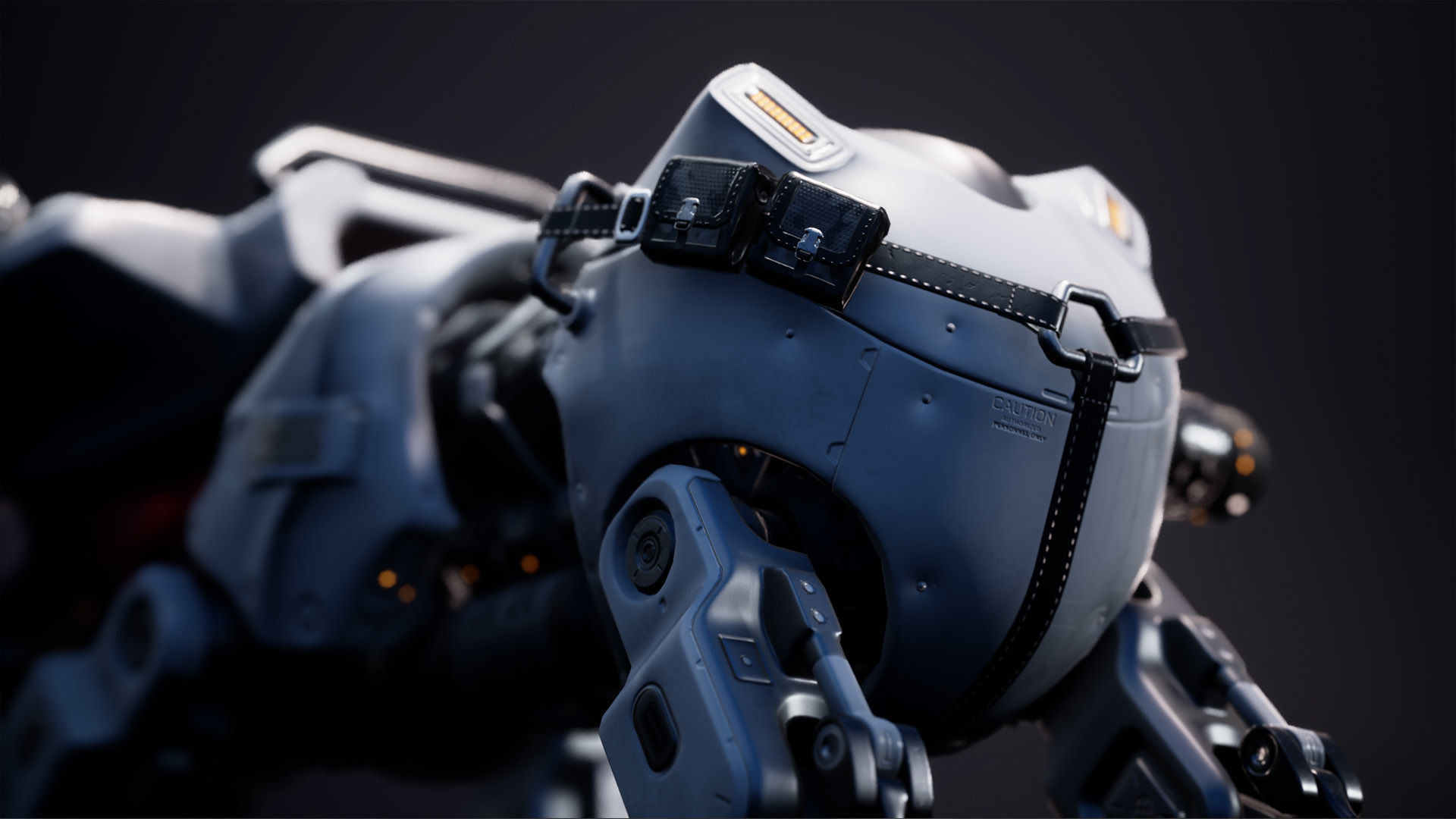 Sci fi Bull Mech Low-poly 3D model_3