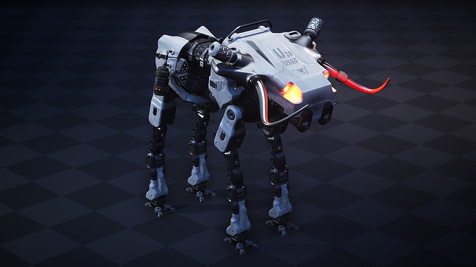 Sci fi Bull Mech Low-poly 3D model