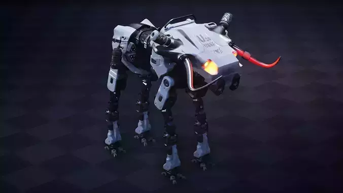 Sci fi Bull Mech Low-poly 3D model