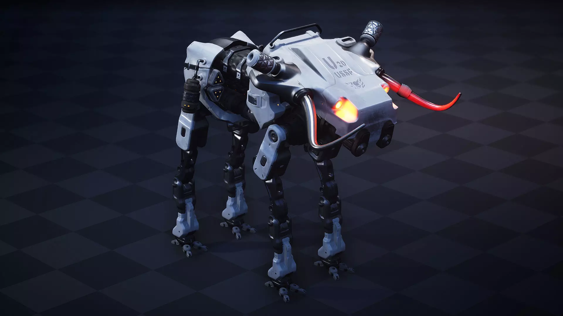 Sci fi Bull Mech Low-poly 3D model_0