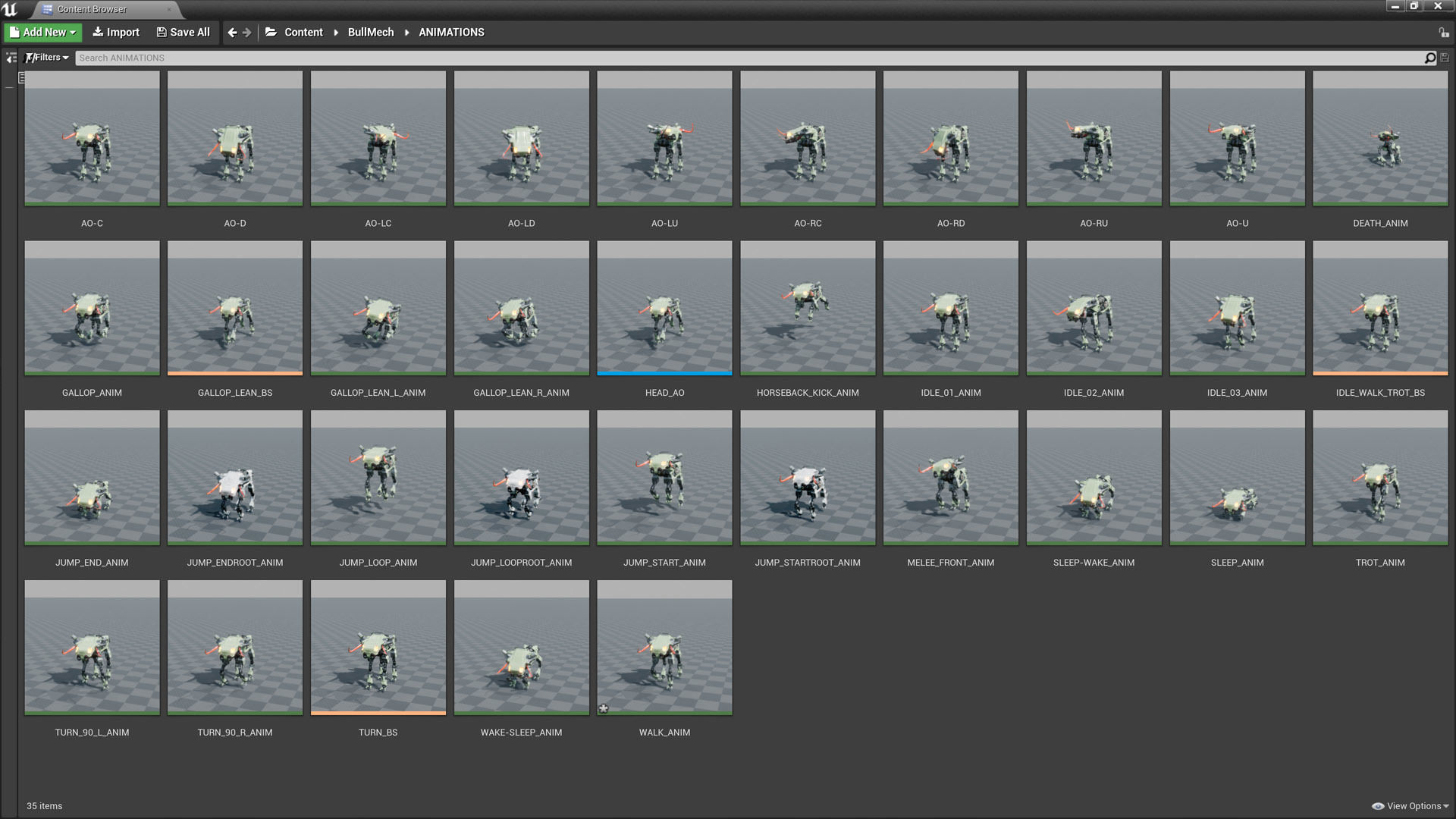 Sci fi Bull Mech Low-poly 3D model_6