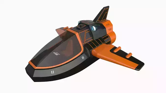 Scifi Vehicle with interior 3D model