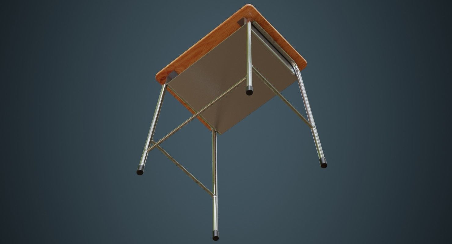 School Desk 1A Low-poly 3D model_12