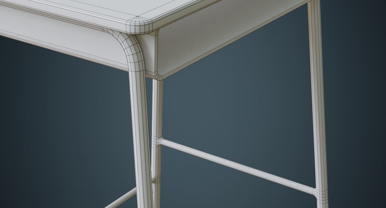 School Desk 1A Low-poly 3D model_14