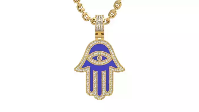 Hamsa with enamel