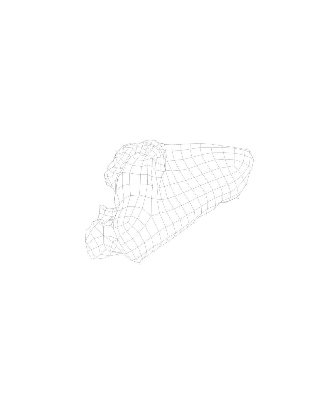 Raw Pig Leg Part Low-poly 3D model_8