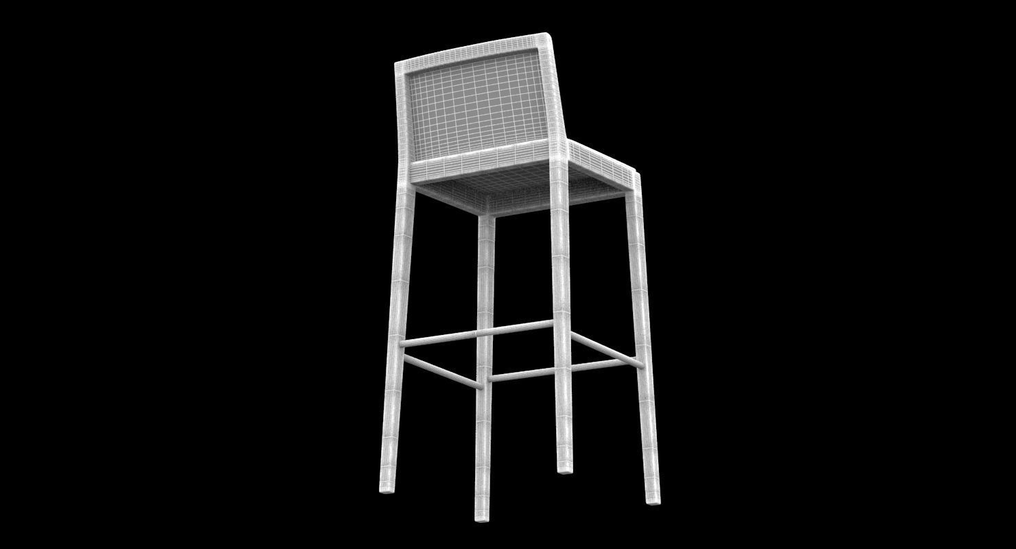 Andreu World Carlotta Bar Stool 3D model_7