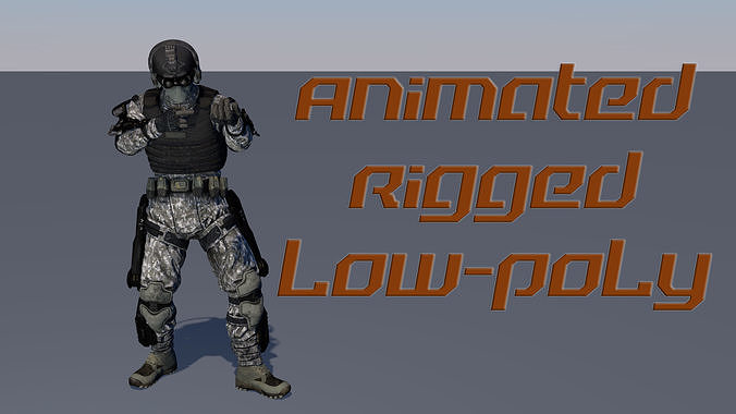Soldier SWAT Low-poly 3D model
