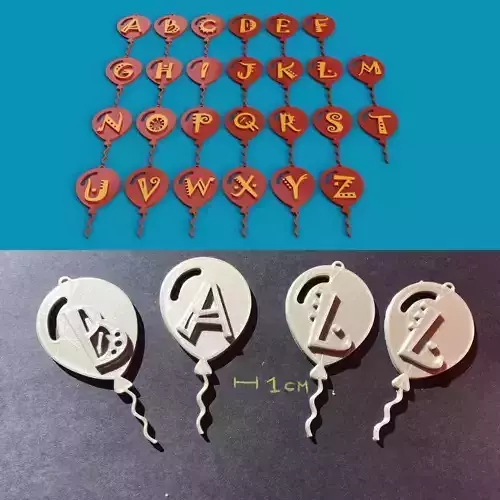 BALLONS  3d letters STL file