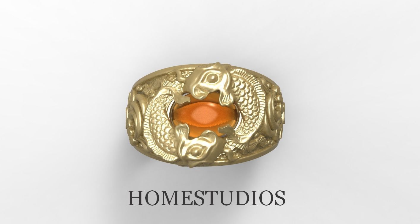 RING fish CARPS 3D print model_0