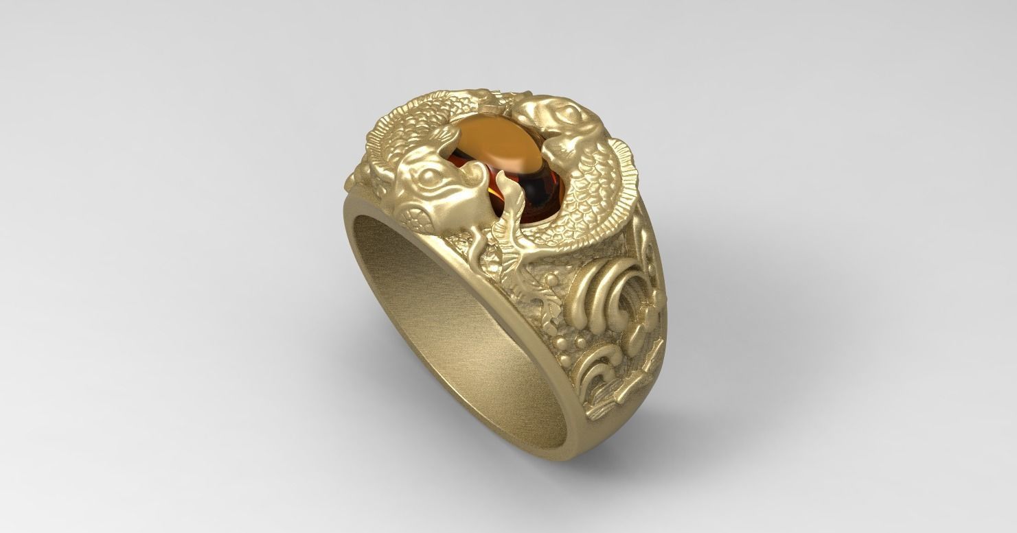 RING fish CARPS 3D print model_4