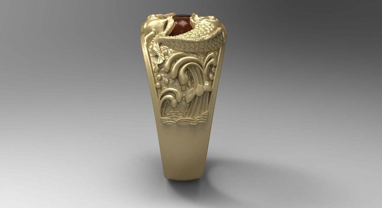 RING fish CARPS 3D print model_3