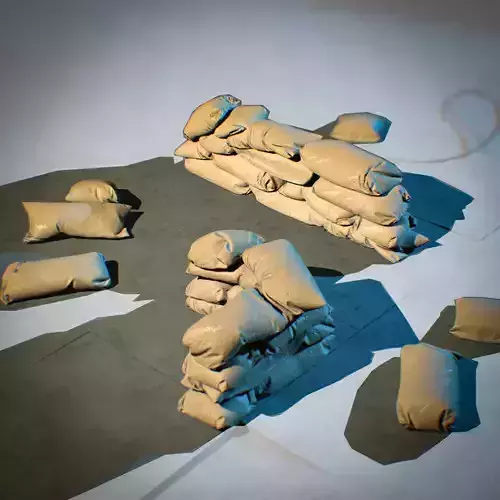 Sandbags Free low-poly 3D model