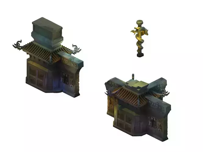 Game Model - lragon-shaped column Entrance