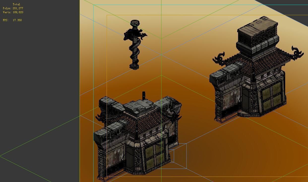 Imperial Tombs Dragon-shaped column Entrance 3D model_2