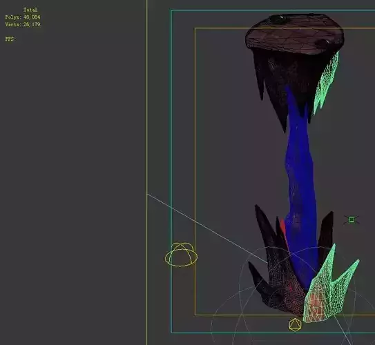 Game model - the stone pillars in the volcano cave