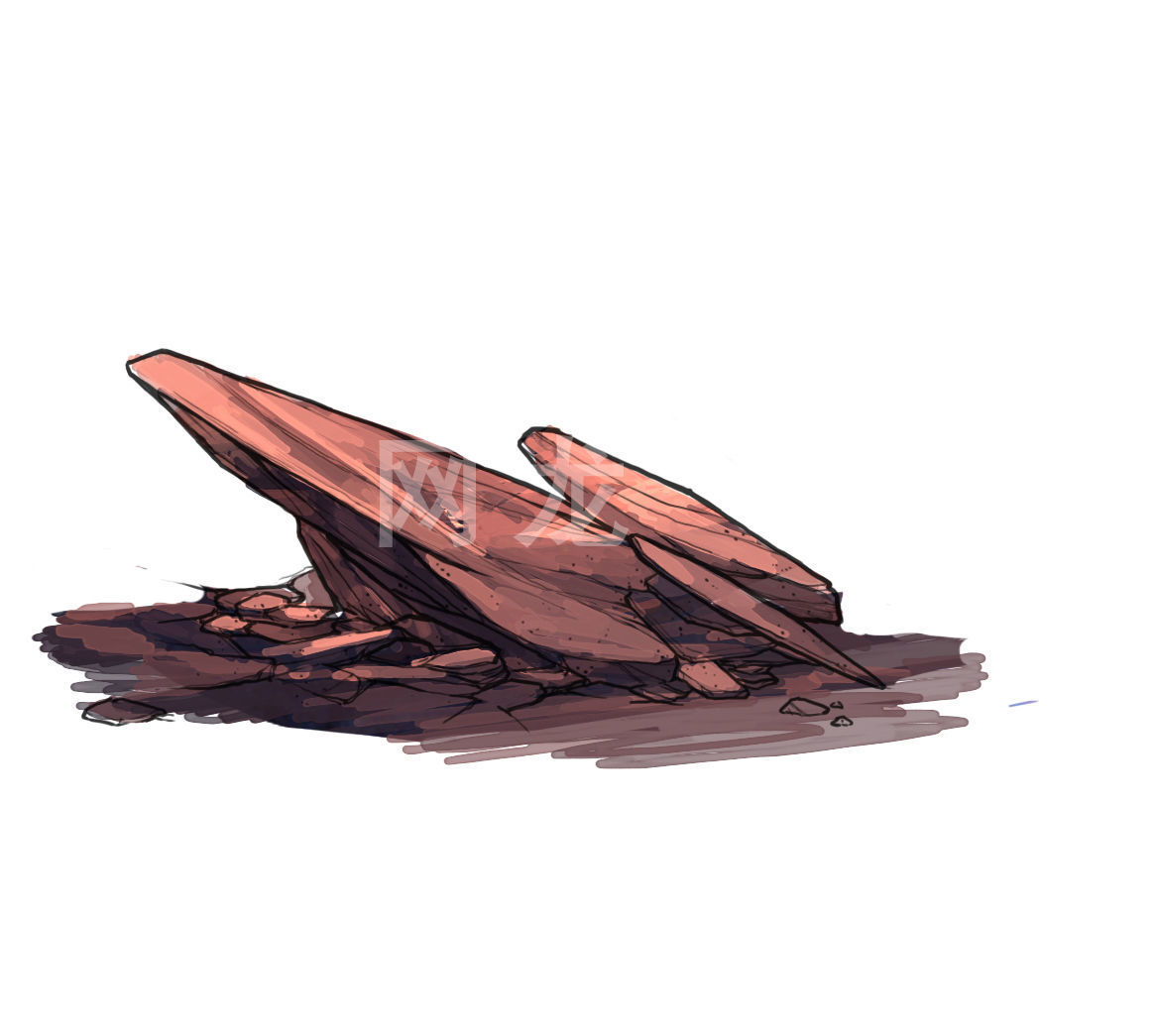 Game Model - Volcanic Red Stone 02 3D model_2