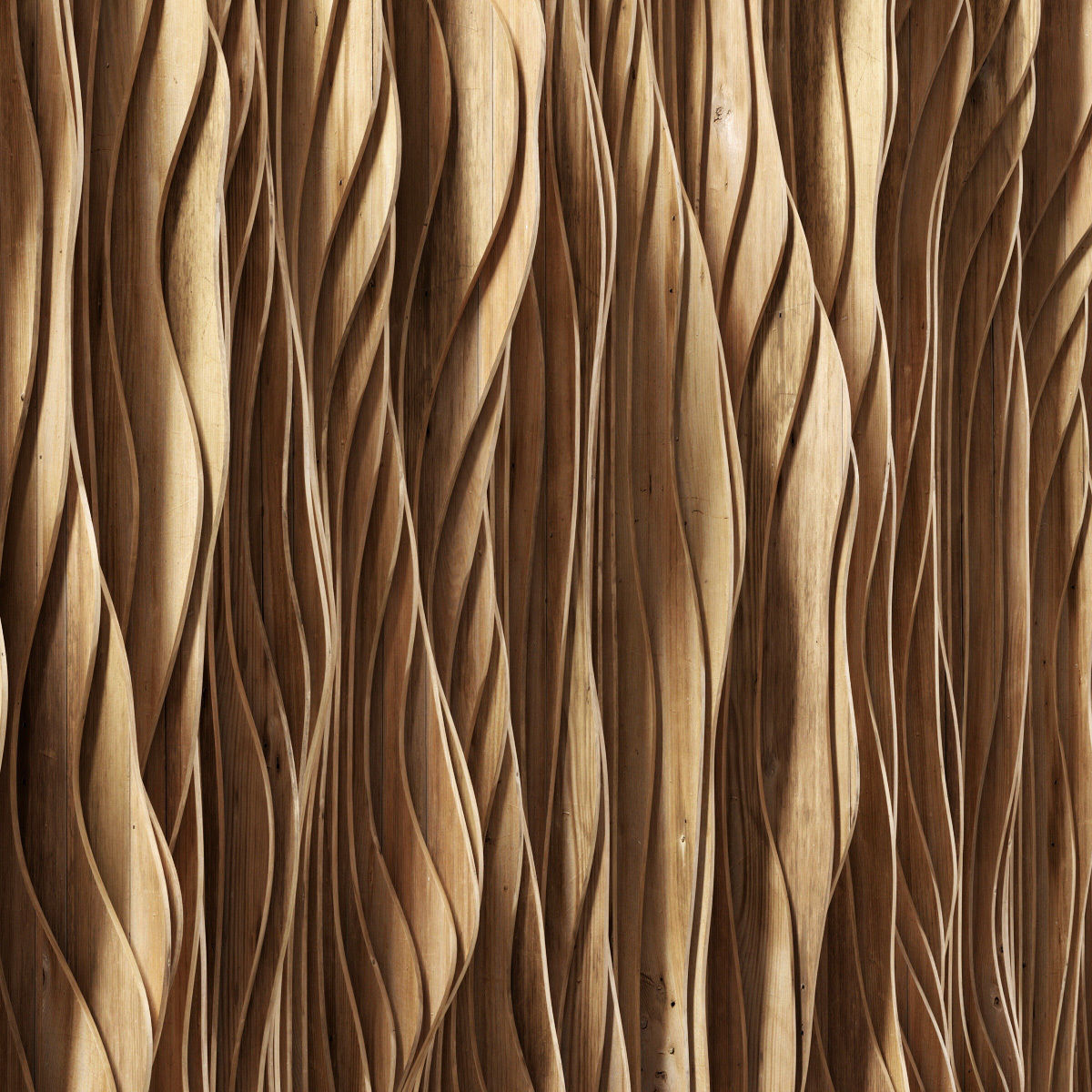 Parametric wood panel Wave n1 3D model_2