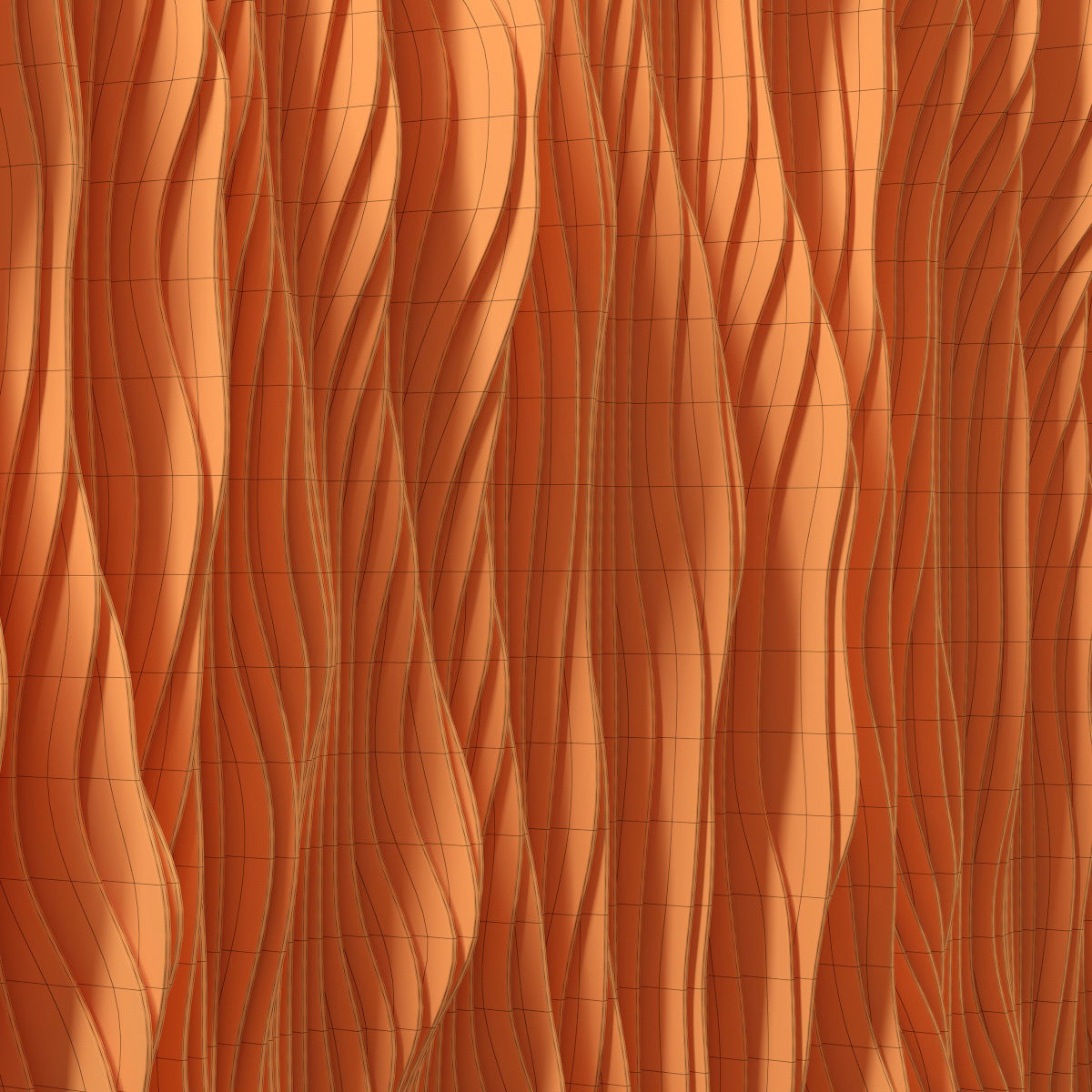 Parametric wood panel Wave n1 3D model_5